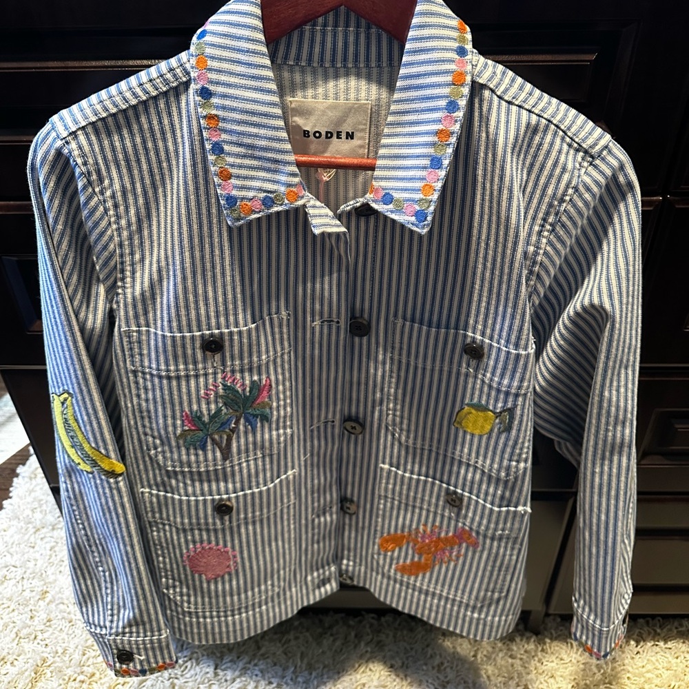 Boden Embroidered Utility Jacket